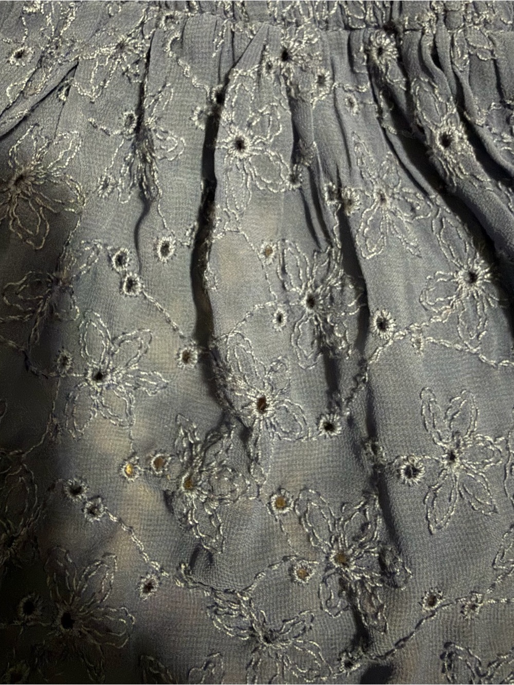 2000s vintage style whimsical hollister navy blue eyelet lace babydoll crop top - Picture 3 of 8